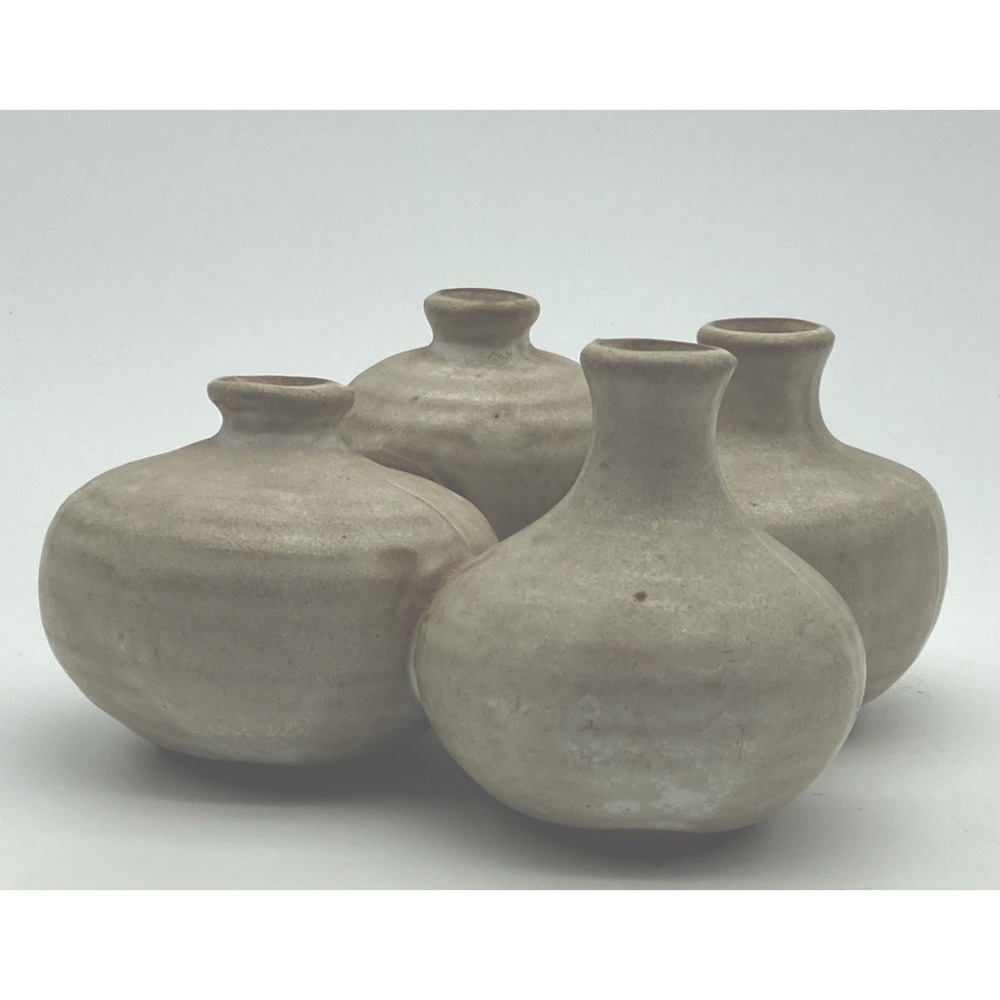 Vintage Vandor Imports Redware Mini Pottery 4 Cluster Vases Connected Decor